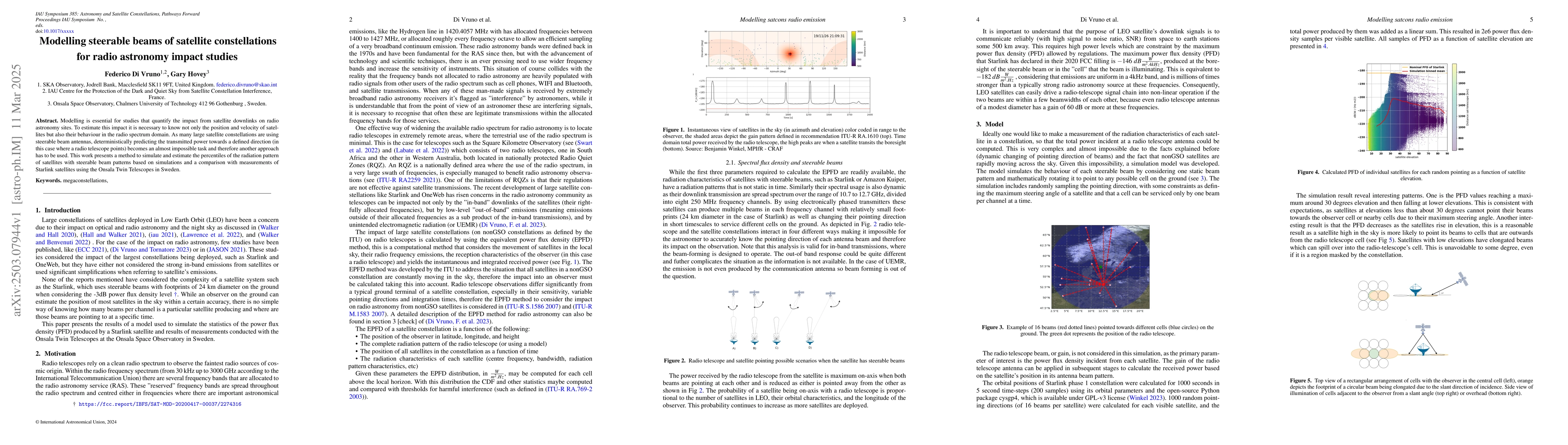 Thumbnail for Modelling steerable beams of satellite constellations for radio
  astronomy impact studies