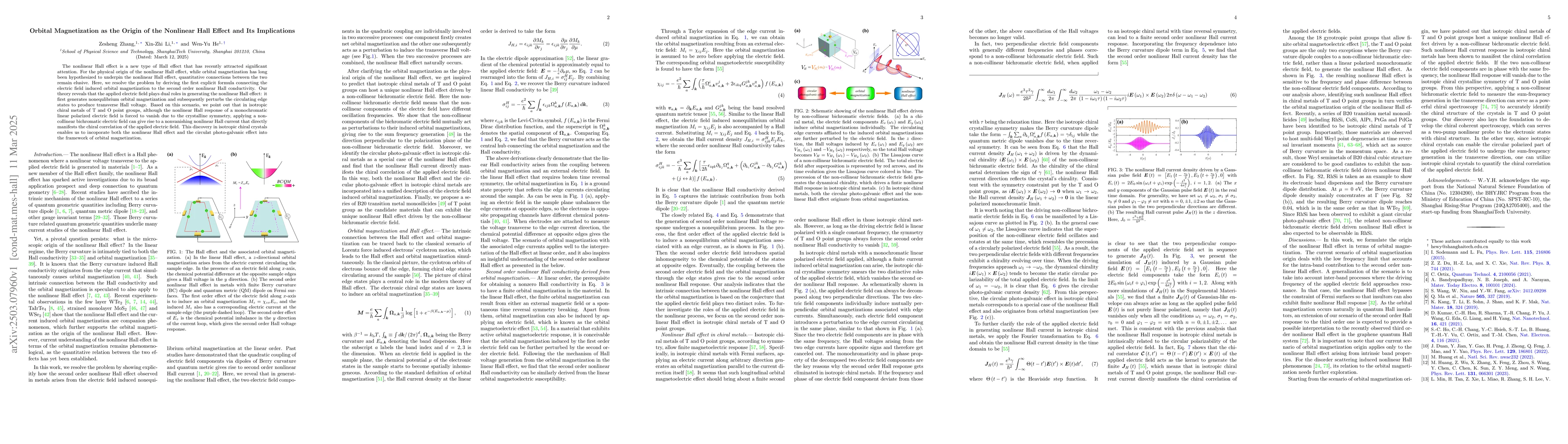 Thumbnail for Orbital Magnetization as the Origin of the Nonlinear Hall Effect and Its
  Implications