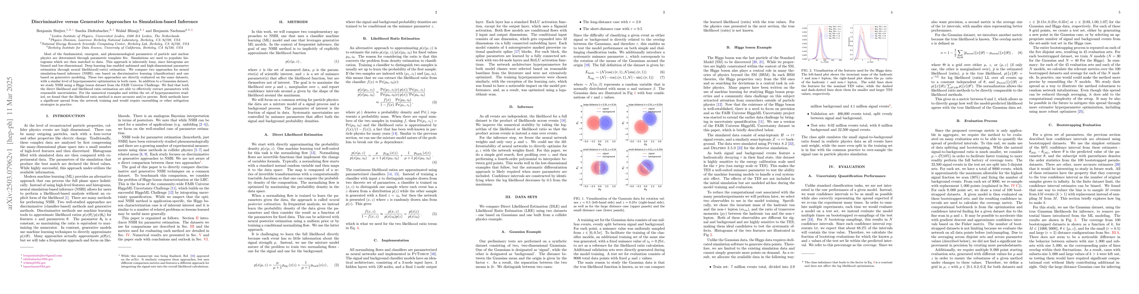 Thumbnail for Discriminative versus Generative Approaches to Simulation-based
  Inference