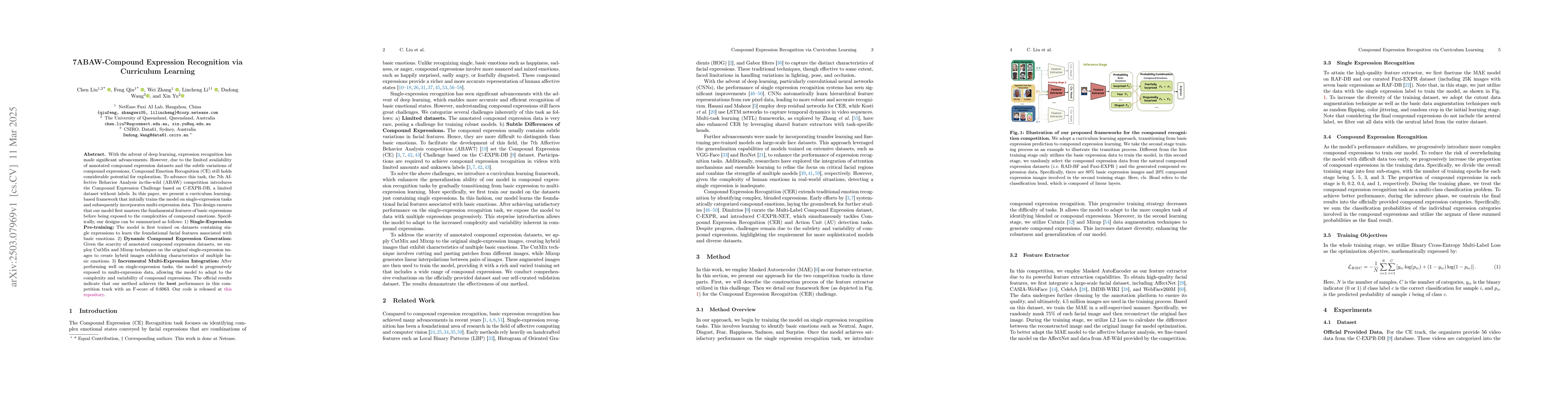 Thumbnail for 7ABAW-Compound Expression Recognition via Curriculum Learning