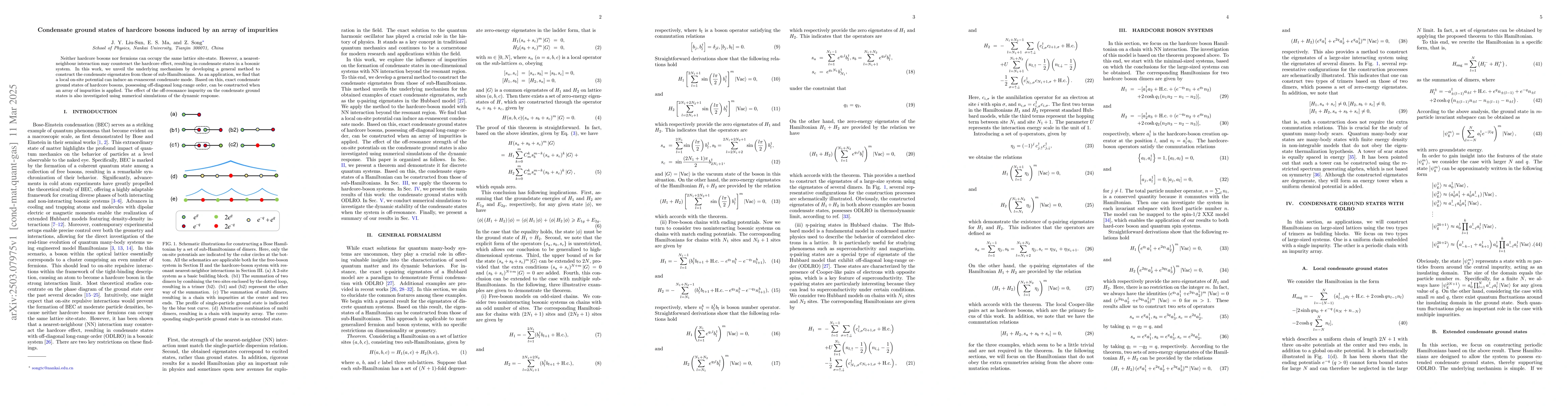Thumbnail for Condensate ground states of hardcore bosons induced by an array of
  impurities