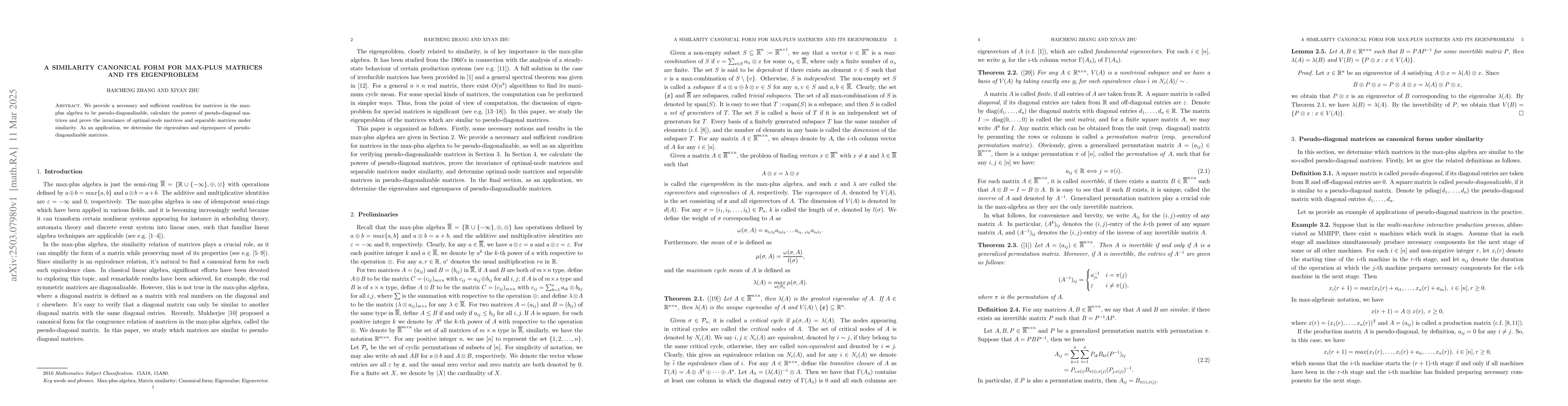 Thumbnail for A similarity canonical form for max-plus matrices and its eigenproblem
