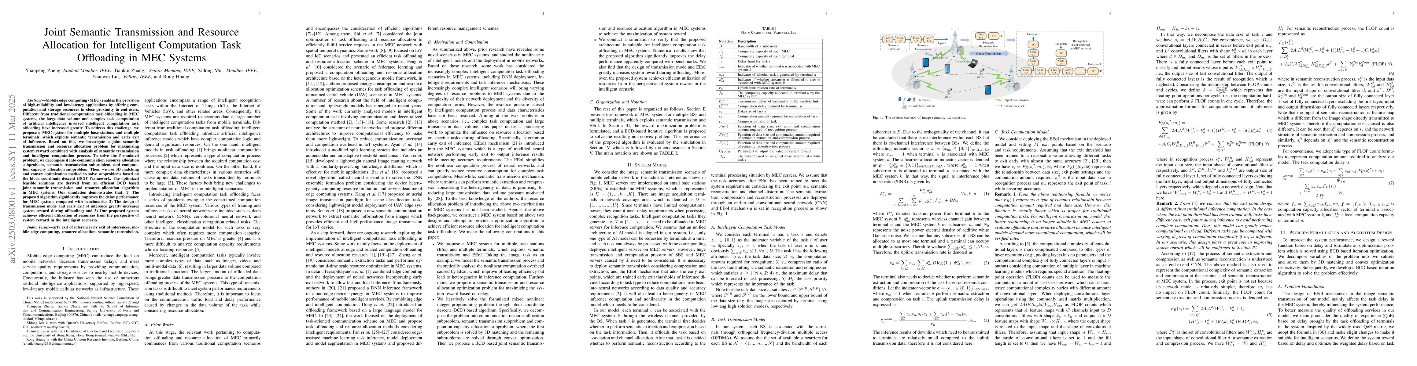 Thumbnail for Joint Semantic Transmission and Resource Allocation for Intelligent
  Computation Task Offloading in MEC Systems