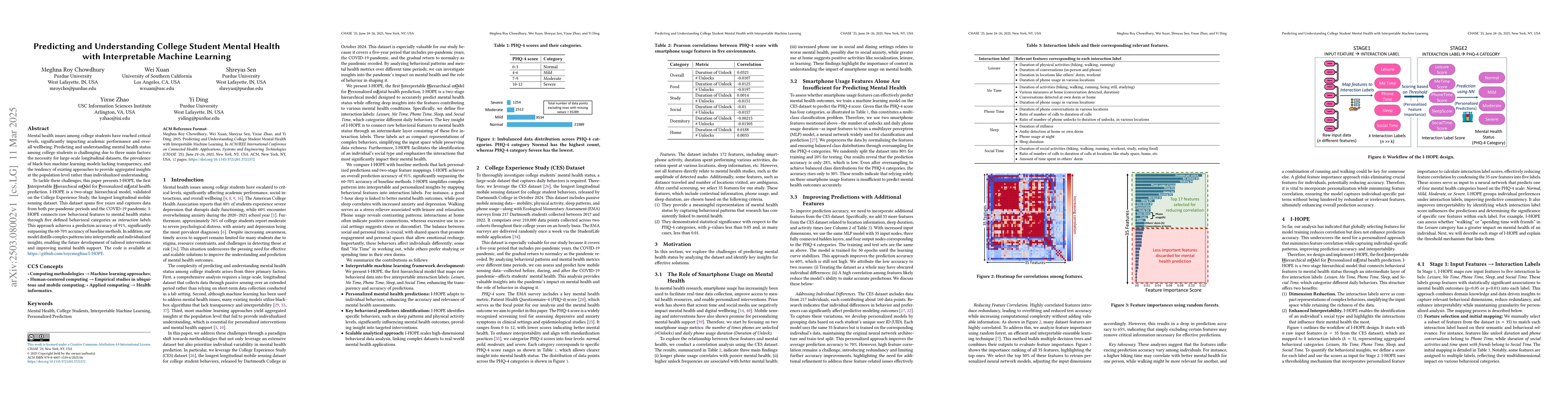 Thumbnail for Predicting and Understanding College Student Mental Health with
  Interpretable Machine Learning