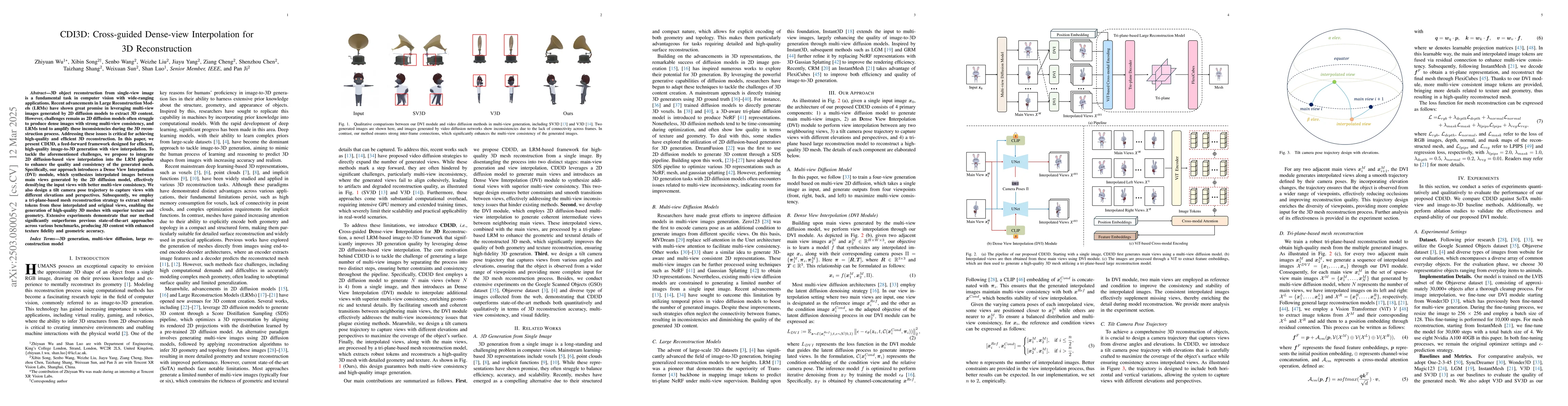 Thumbnail for CDI3D: Cross-guided Dense-view Interpolation for 3D Reconstruction
