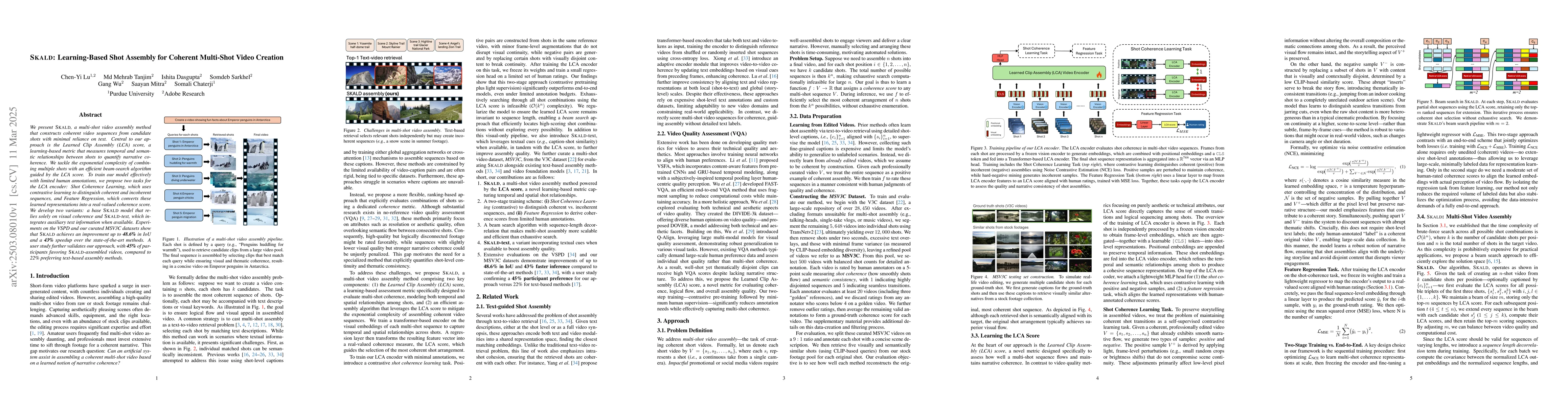 Thumbnail for SKALD: Learning-Based Shot Assembly for Coherent Multi-Shot Video
  Creation