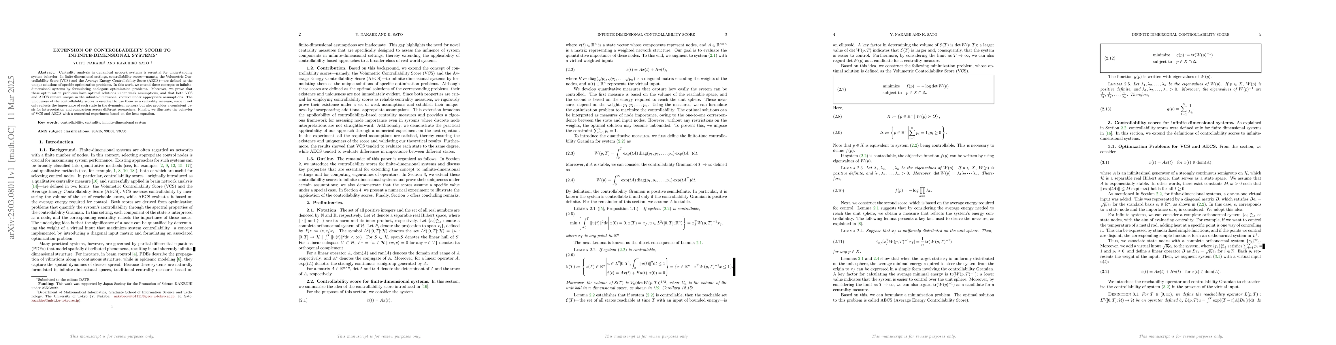 Thumbnail for Extension of Controllability Score to Infinite-Dimensional Systems