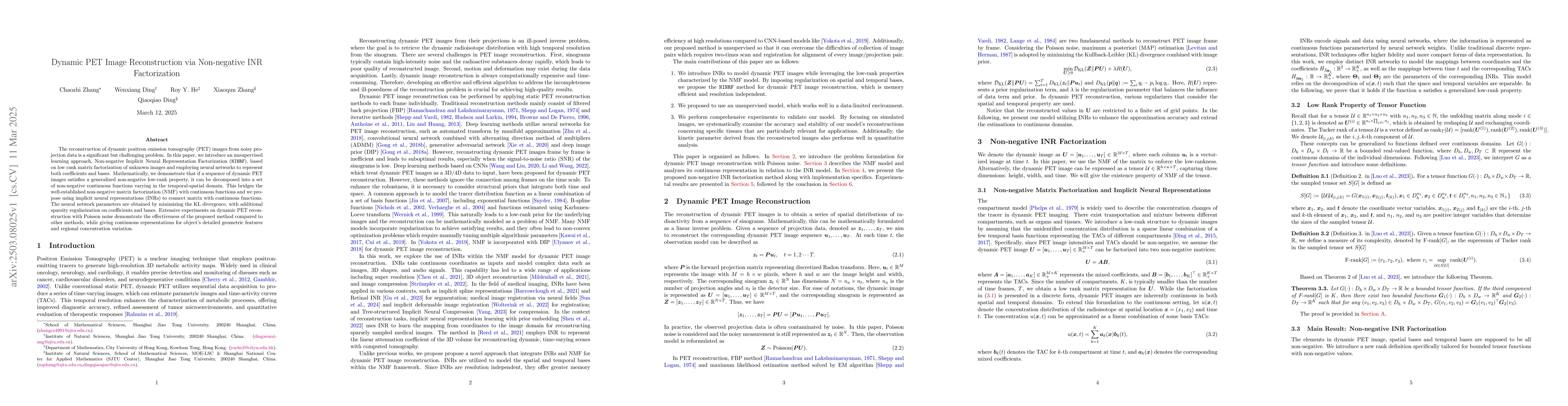 Thumbnail for Dynamic PET Image Reconstruction via Non-negative INR Factorization