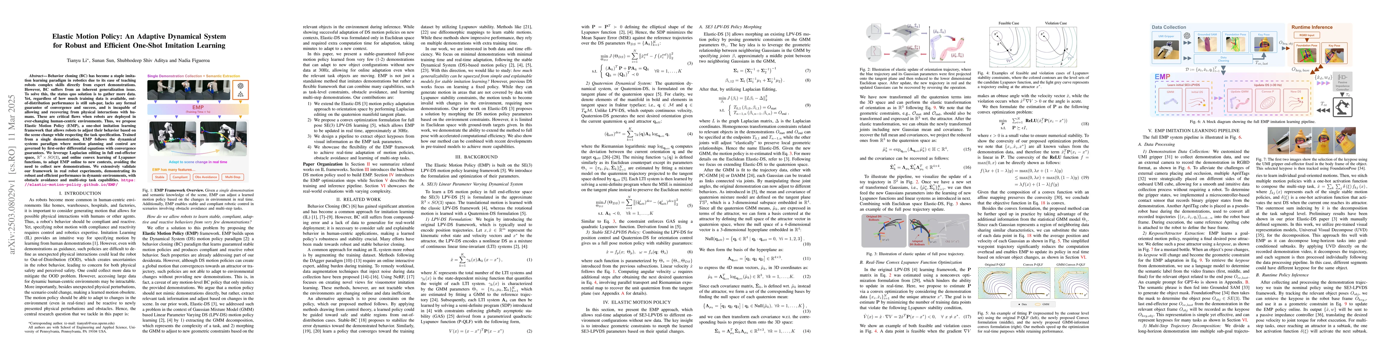 Thumbnail for Elastic Motion Policy: An Adaptive Dynamical System for Robust and
  Efficient One-Shot Imitation Learning