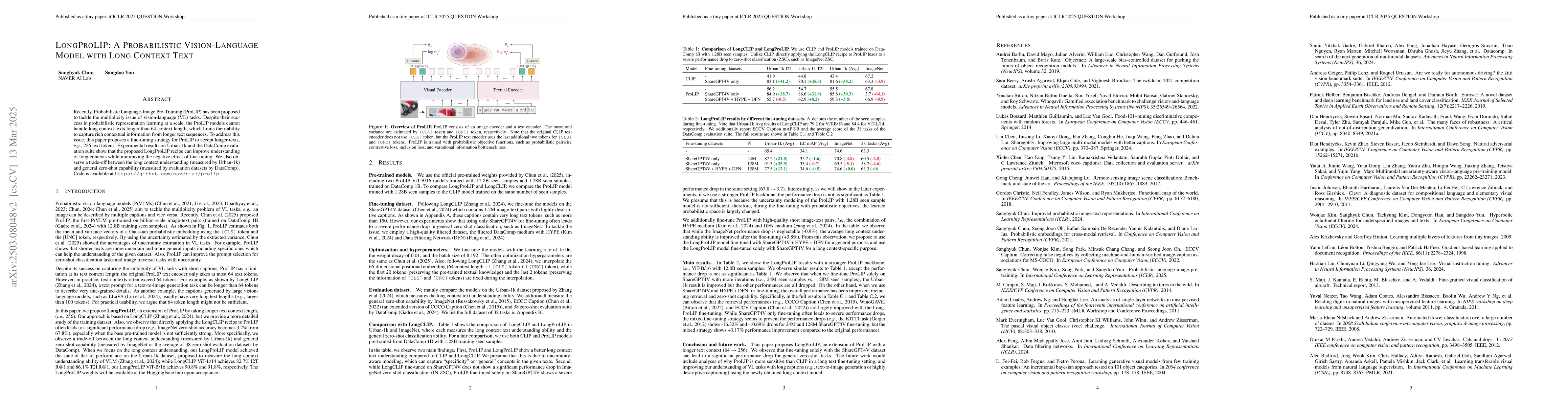 Thumbnail for LongProLIP: A Probabilistic Vision-Language Model with Long Context Text