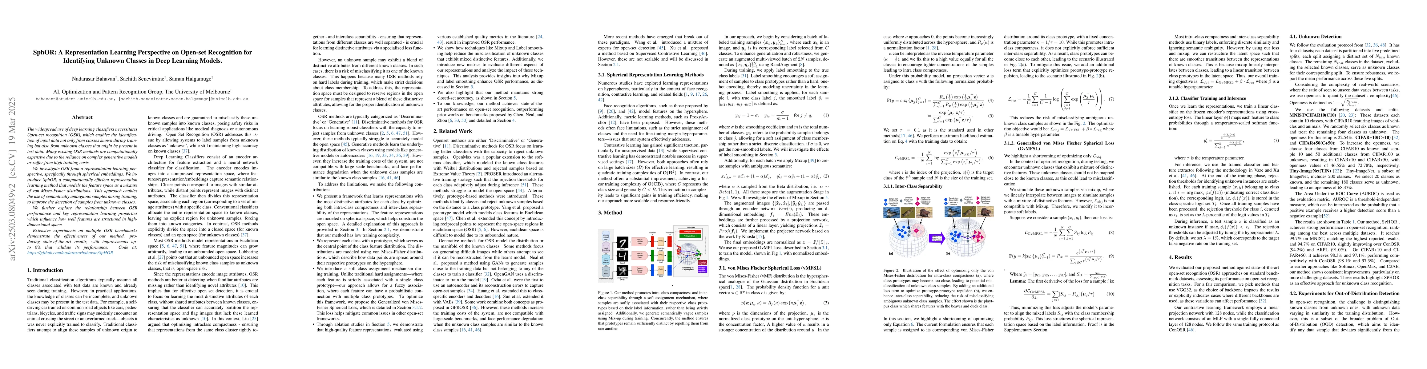Thumbnail for SphOR: A Representation Learning Perspective on Open-set Recognition for
  Identifying Unknown Classes in Deep Learning Models