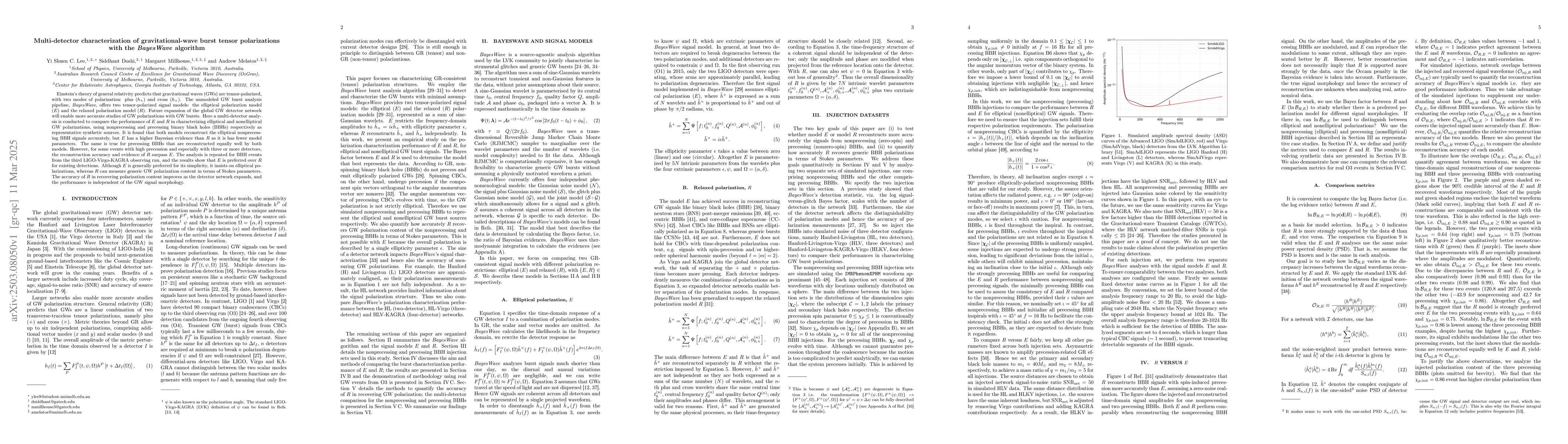 Thumbnail for Multi-detector characterization of gravitational-wave burst tensor
  polarizations with the BayesWave algorithm