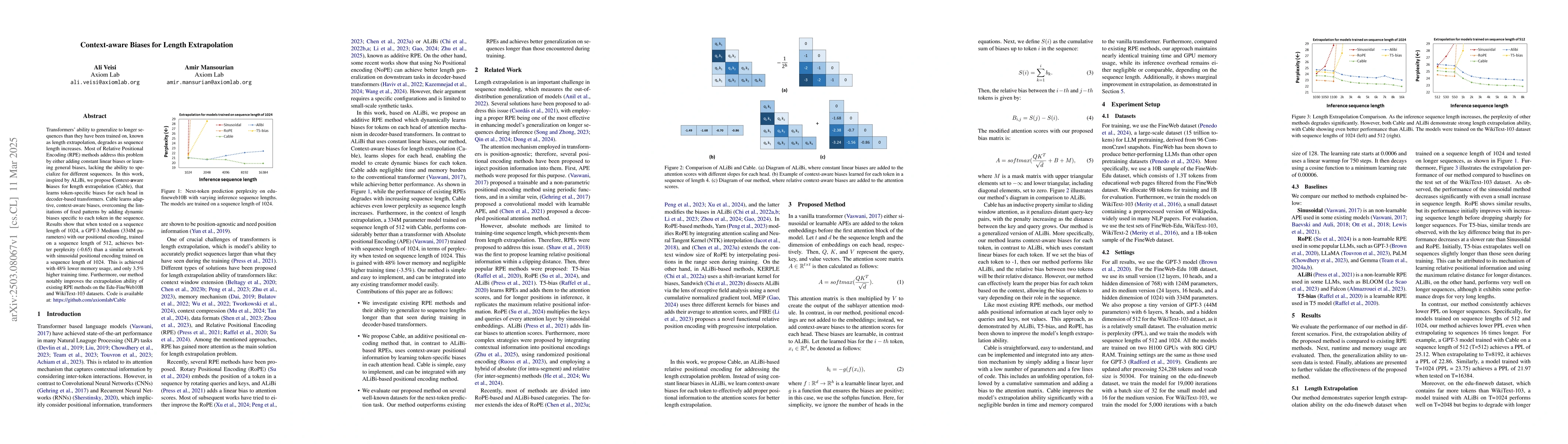 Thumbnail for Context-aware Biases for Length Extrapolation
