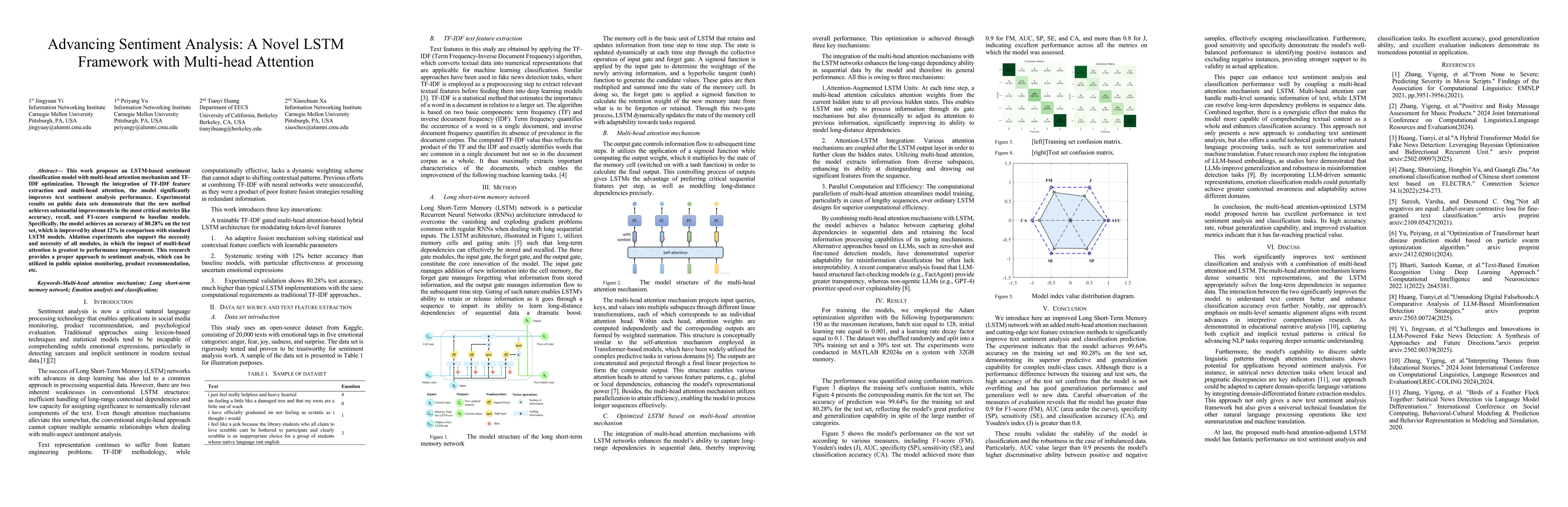 Thumbnail for Advancing Sentiment Analysis: A Novel LSTM Framework with Multi-head
  Attention