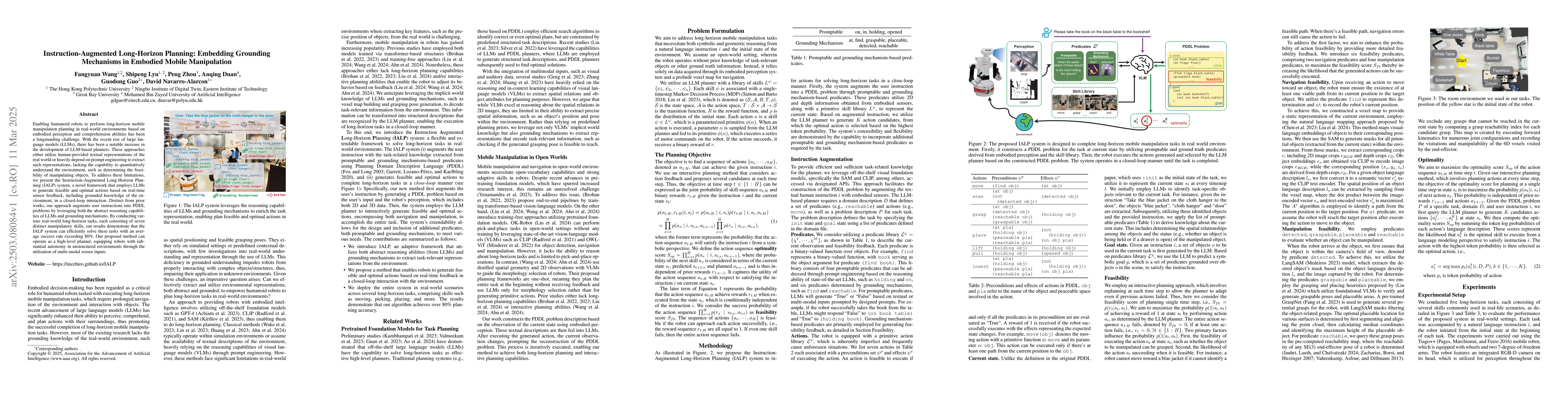 Thumbnail for Instruction-Augmented Long-Horizon Planning: Embedding Grounding
  Mechanisms in Embodied Mobile Manipulation
