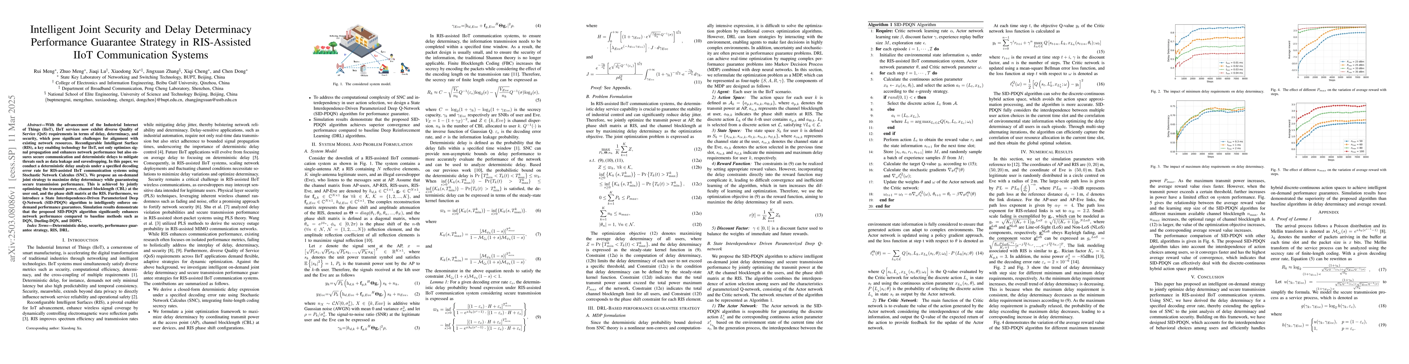 Thumbnail for Intelligent Joint Security and Delay Determinacy Performance Guarantee
  Strategy in RIS-Assisted IIoT Communication Systems