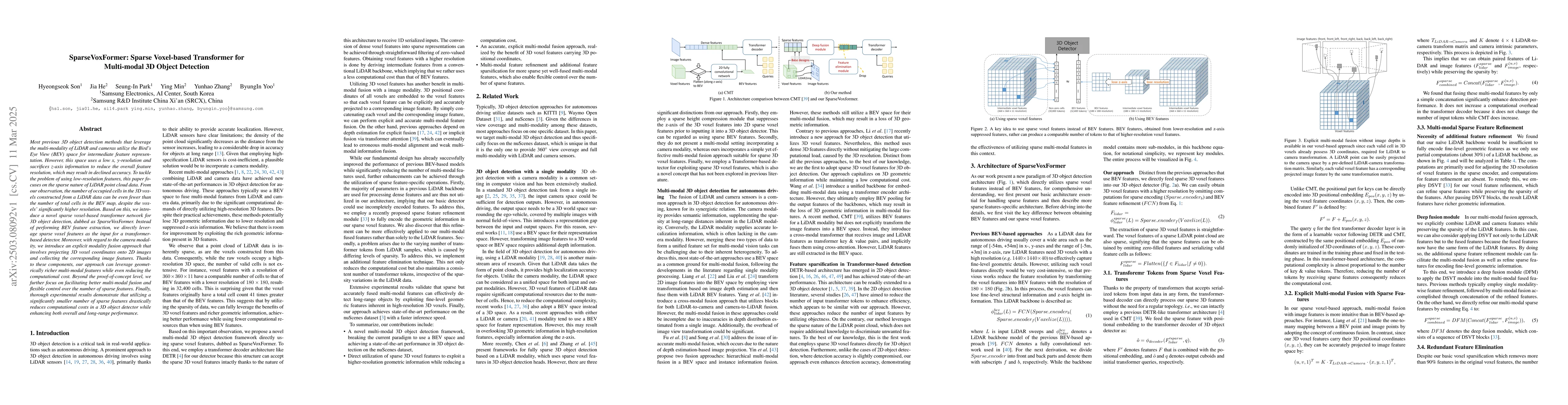 Thumbnail for SparseVoxFormer: Sparse Voxel-based Transformer for Multi-modal 3D
  Object Detection