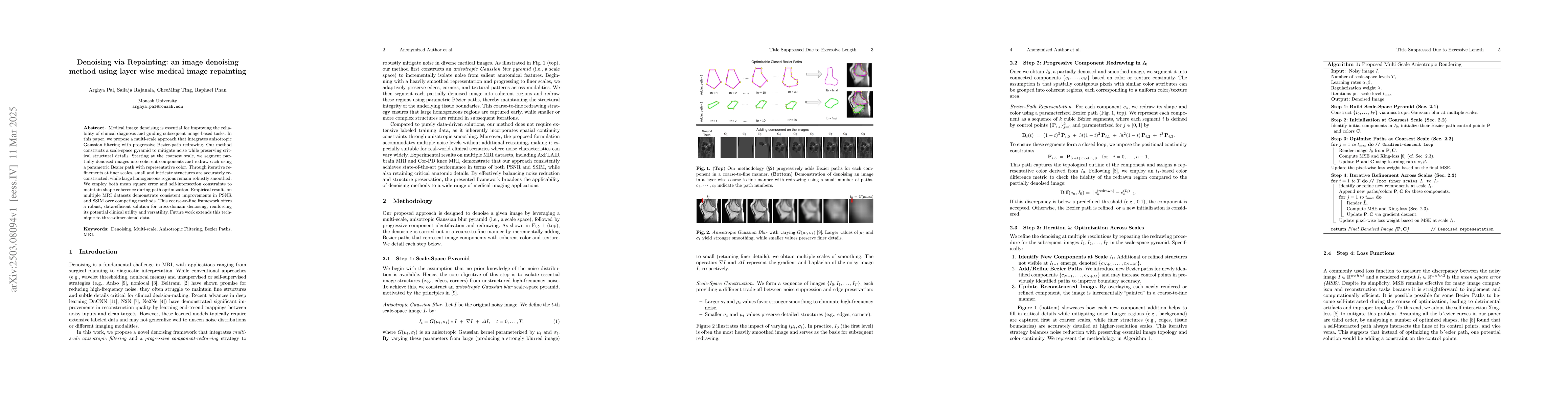 Thumbnail for Denoising via Repainting: an image denoising method using layer wise
  medical image repainting