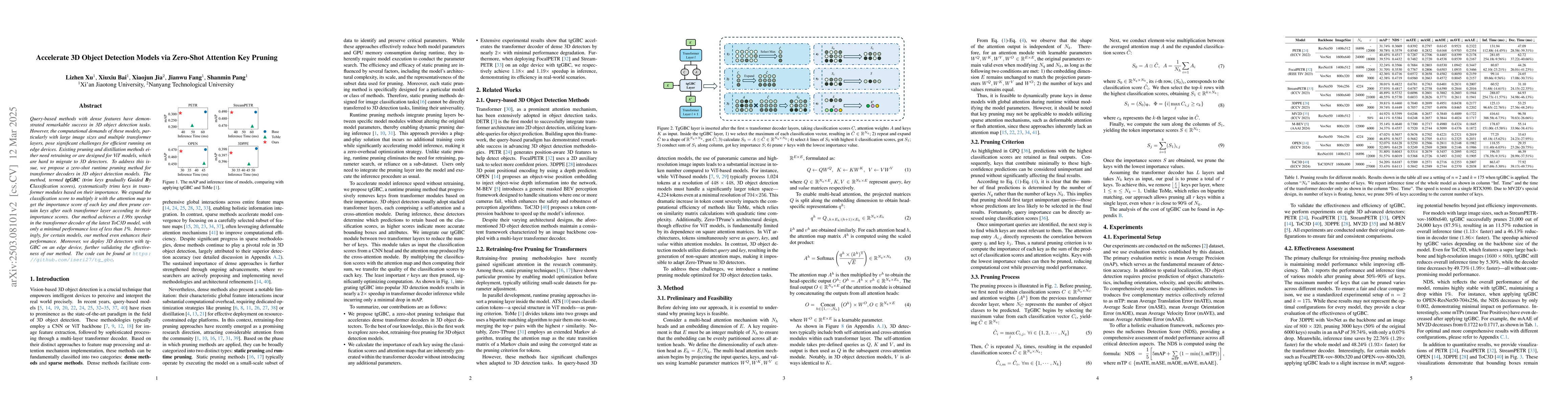 Thumbnail for Accelerate 3D Object Detection Models via Zero-Shot Attention Key
  Pruning