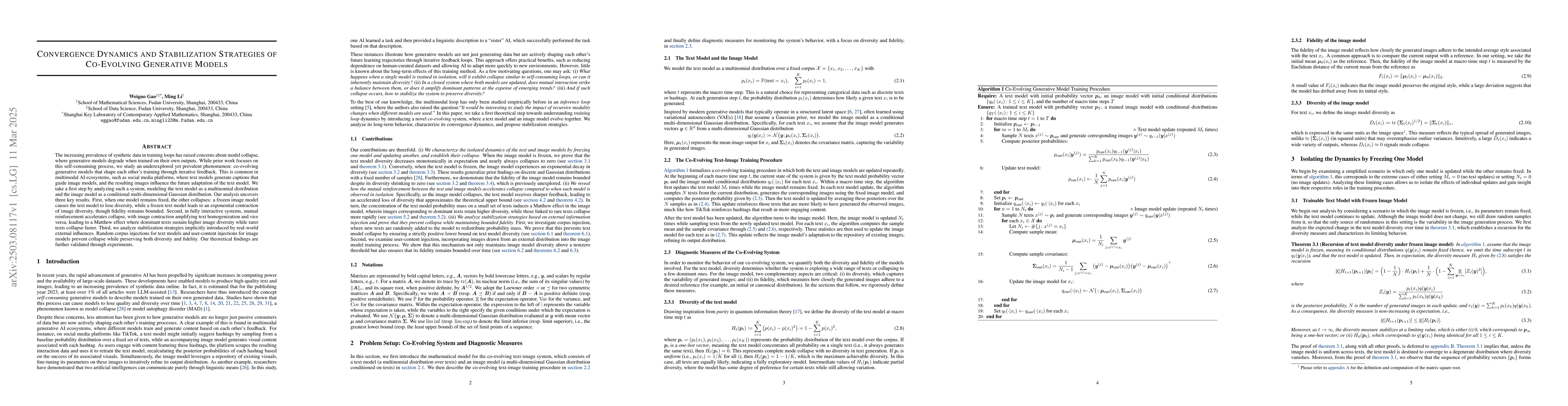 Thumbnail for Convergence Dynamics and Stabilization Strategies of Co-Evolving
  Generative Models
