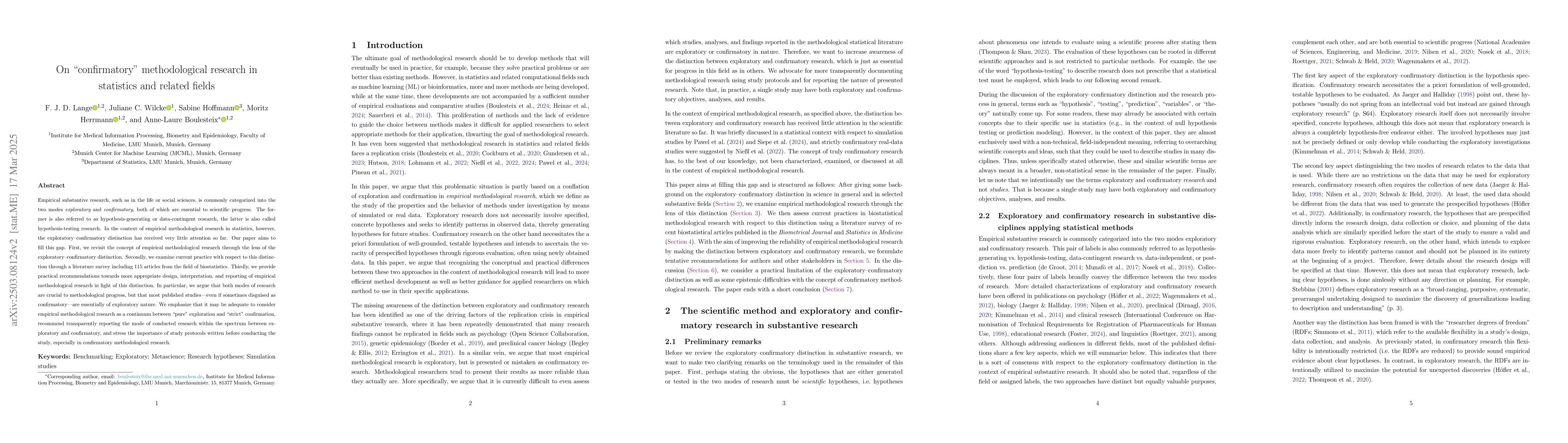 Thumbnail for On "confirmatory" methodological research in statistics and related
  fields