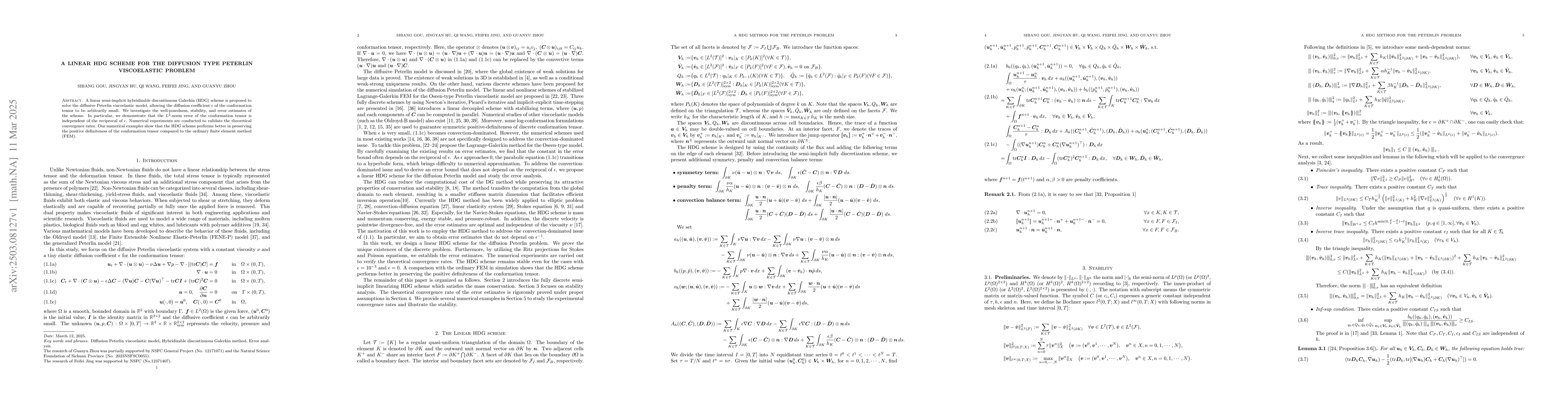 Thumbnail for A linear HDG scheme for the diffusion type Peterlin viscoelastic problem