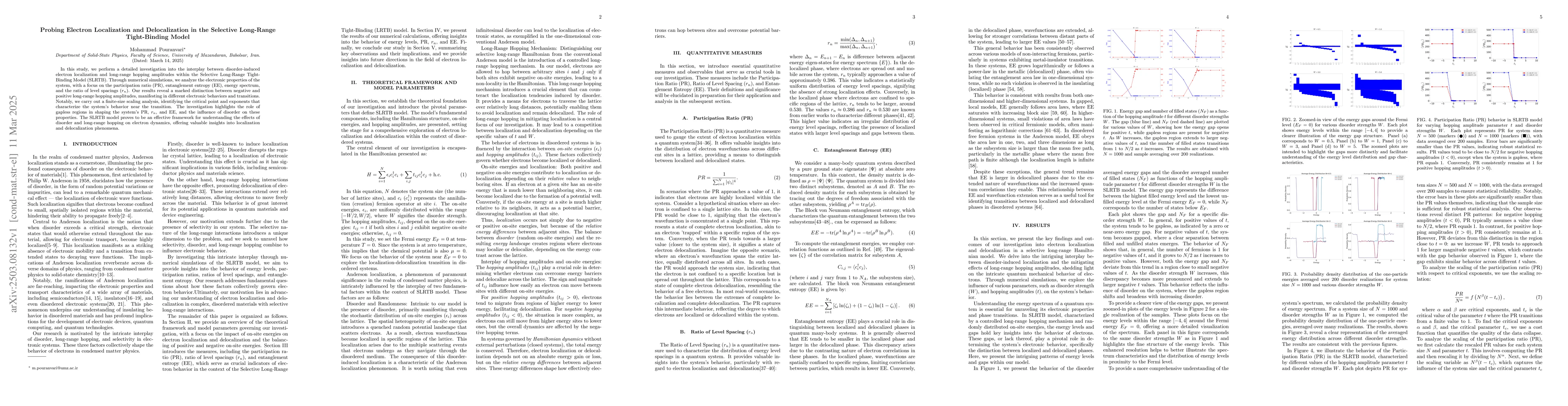 Thumbnail for Probing Electron Localization and Delocalization in the Selective
  Long-Range Tight-Binding Model