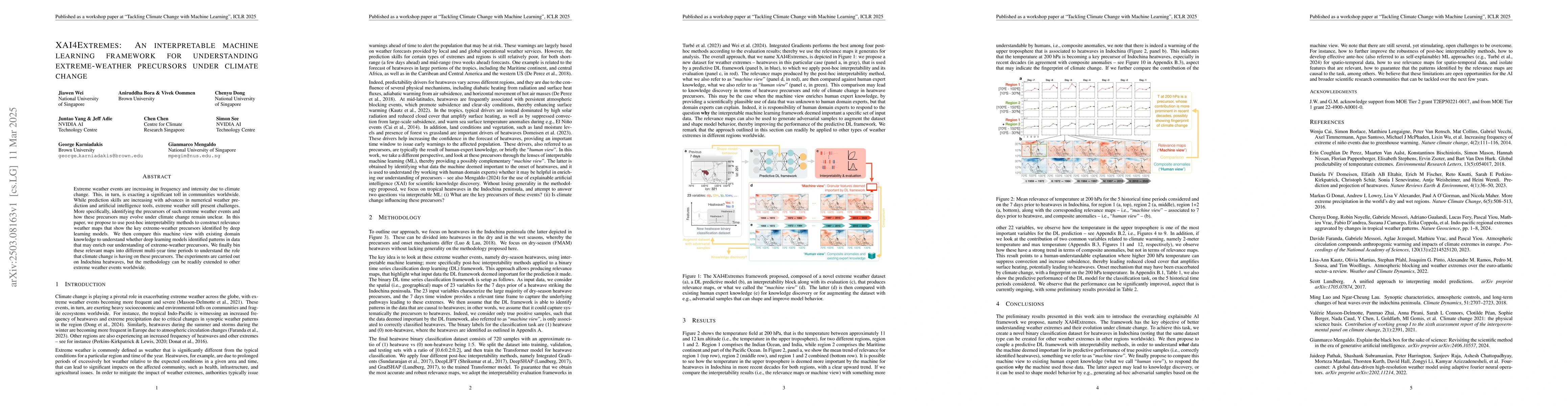 Thumbnail for XAI4Extremes: An interpretable machine learning framework for
  understanding extreme-weather precursors under climate change
