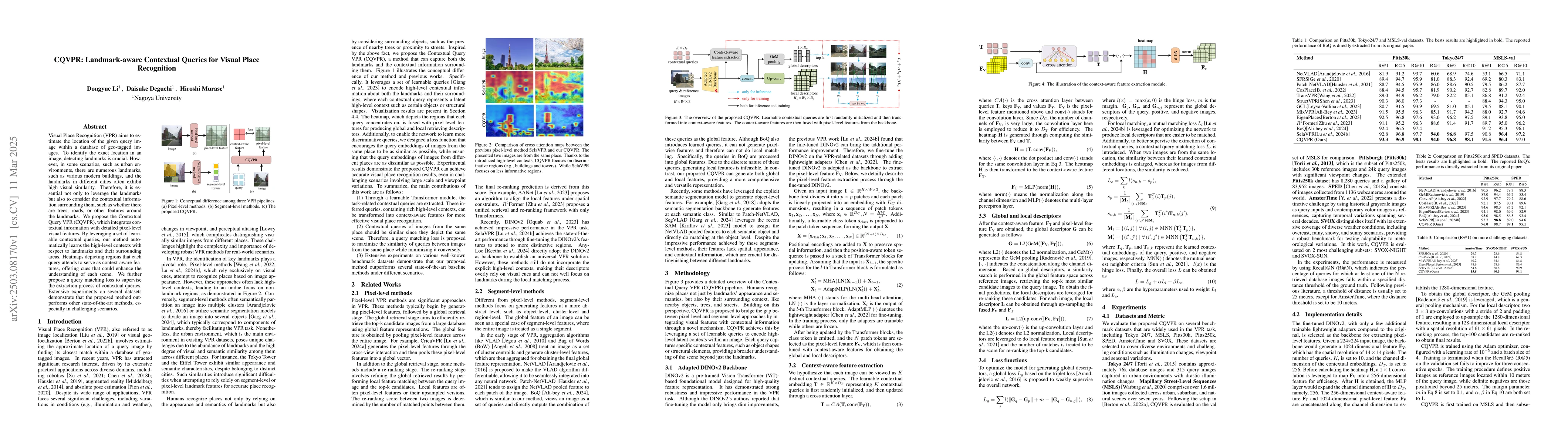 Thumbnail for CQVPR: Landmark-aware Contextual Queries for Visual Place Recognition