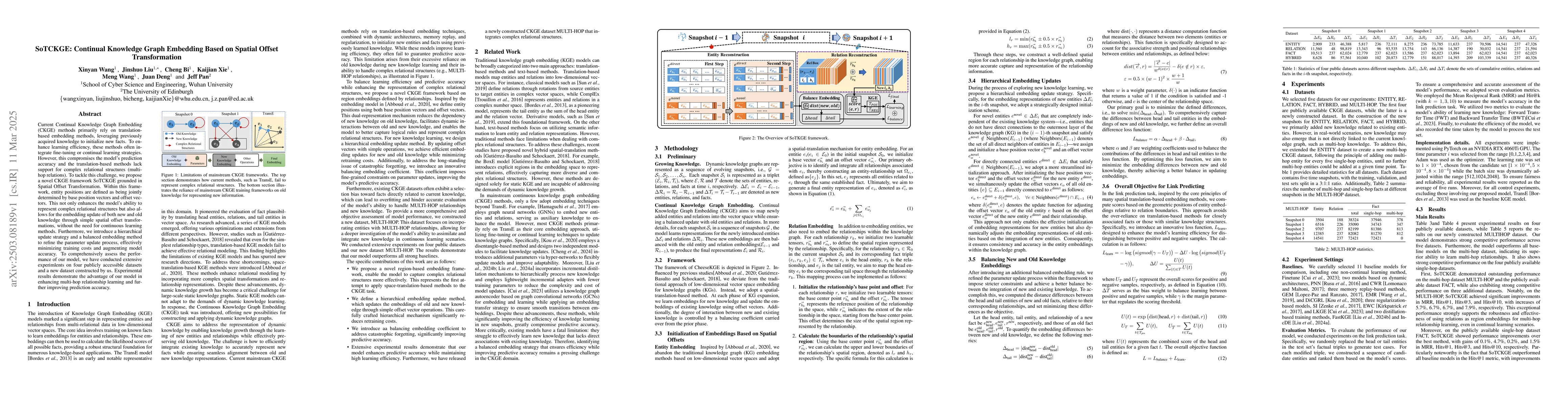 Thumbnail for SoTCKGE:Continual Knowledge Graph Embedding Based on Spatial Offset
  Transformation