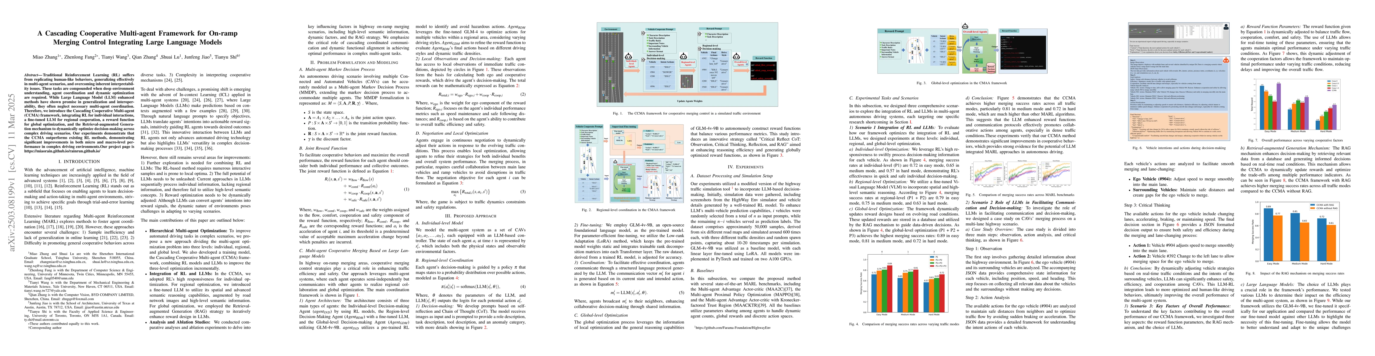 Thumbnail for A Cascading Cooperative Multi-agent Framework for On-ramp Merging
  Control Integrating Large Language Models