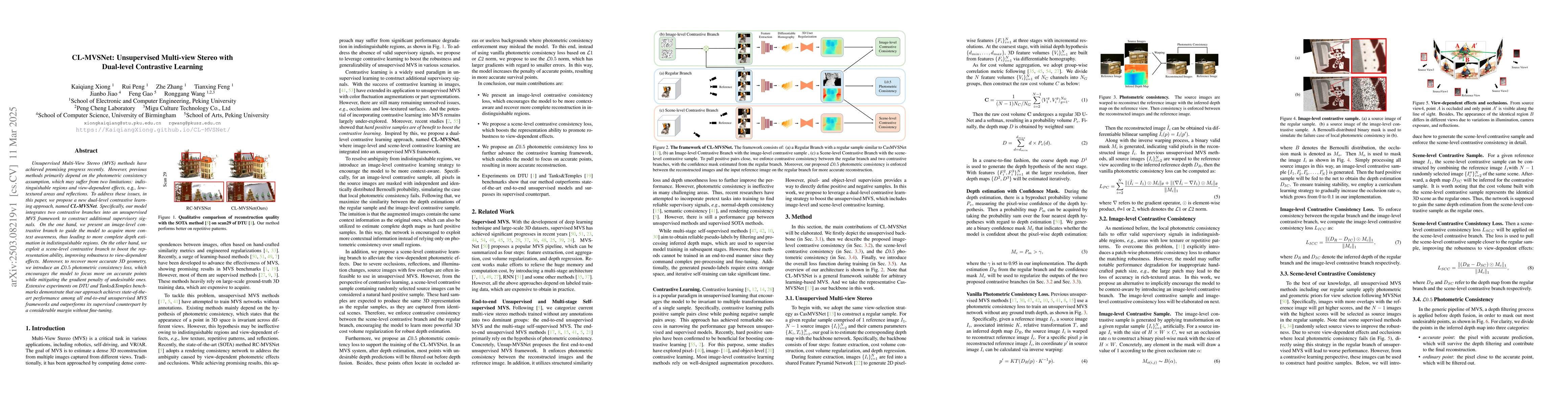 Thumbnail for CL-MVSNet: Unsupervised Multi-view Stereo with Dual-level Contrastive
  Learning