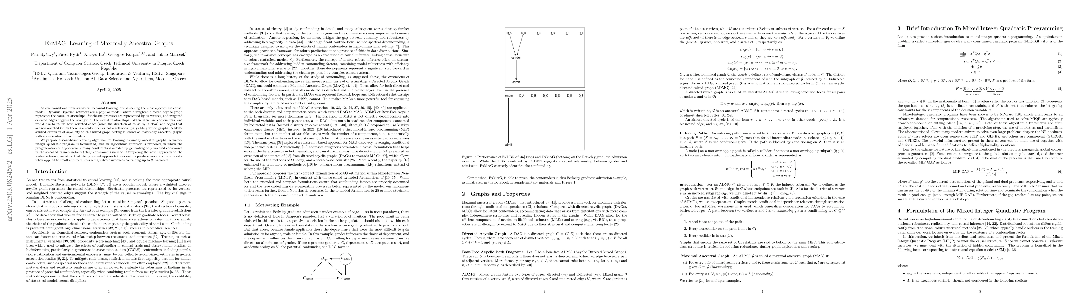 Thumbnail for ExMAG: Learning of Maximally Ancestral Graphs