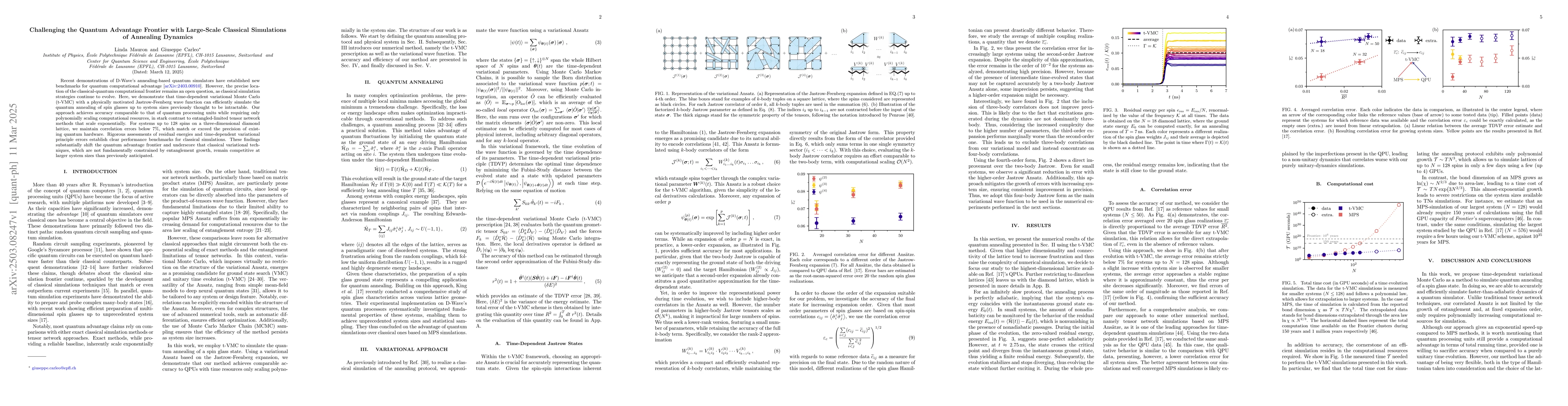 Thumbnail for Challenging the Quantum Advantage Frontier with Large-Scale Classical
  Simulations of Annealing Dynamics