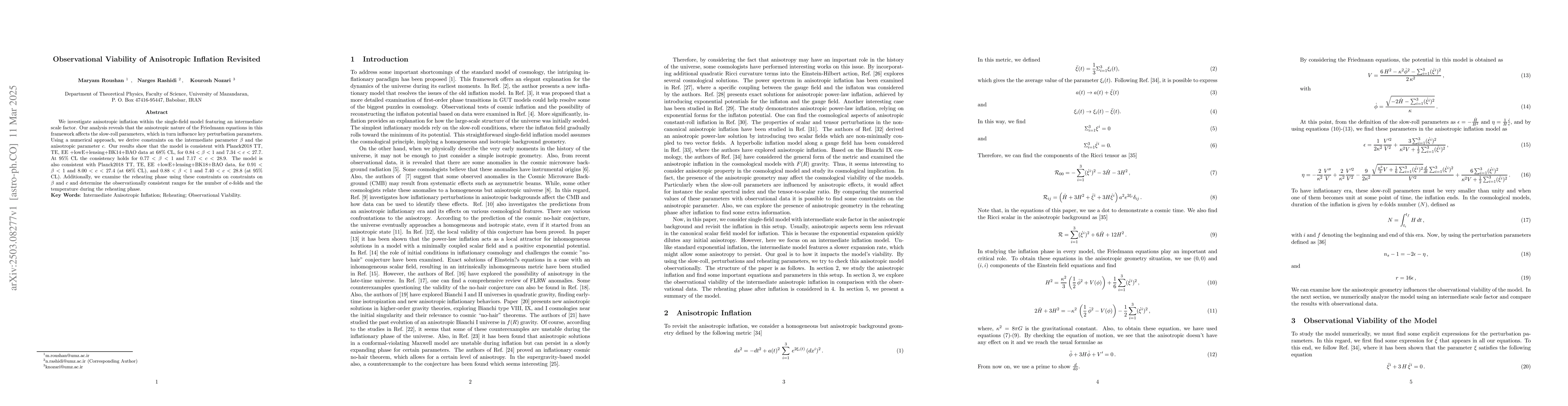 Thumbnail for Observational Viability of Anisotropic Inflation Revisited