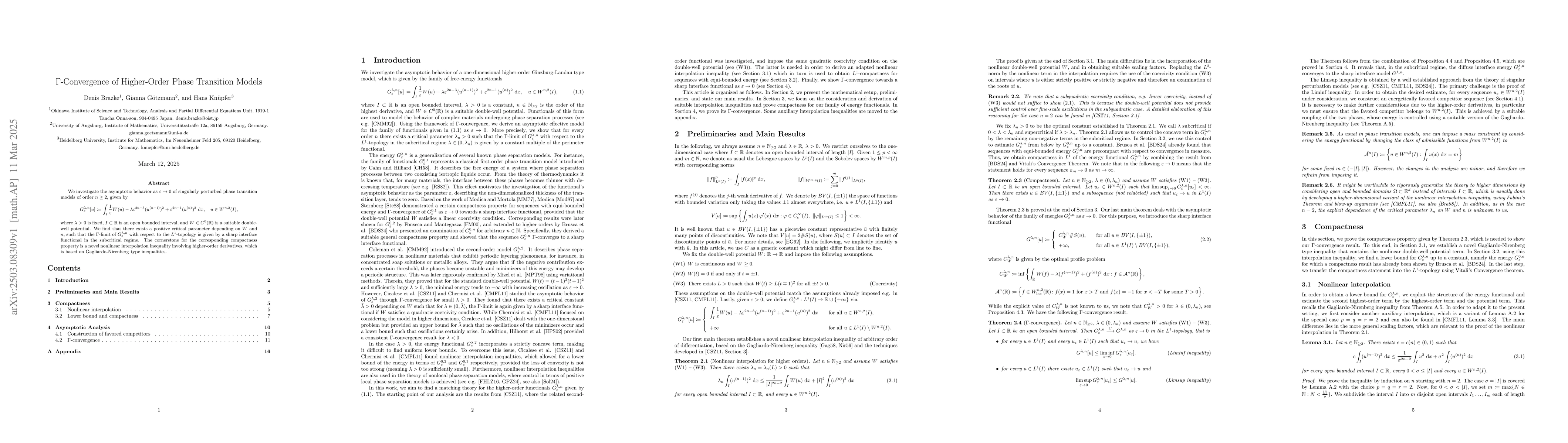 Thumbnail for Gamma-Convergence of Higher-Order Phase Transition Models
