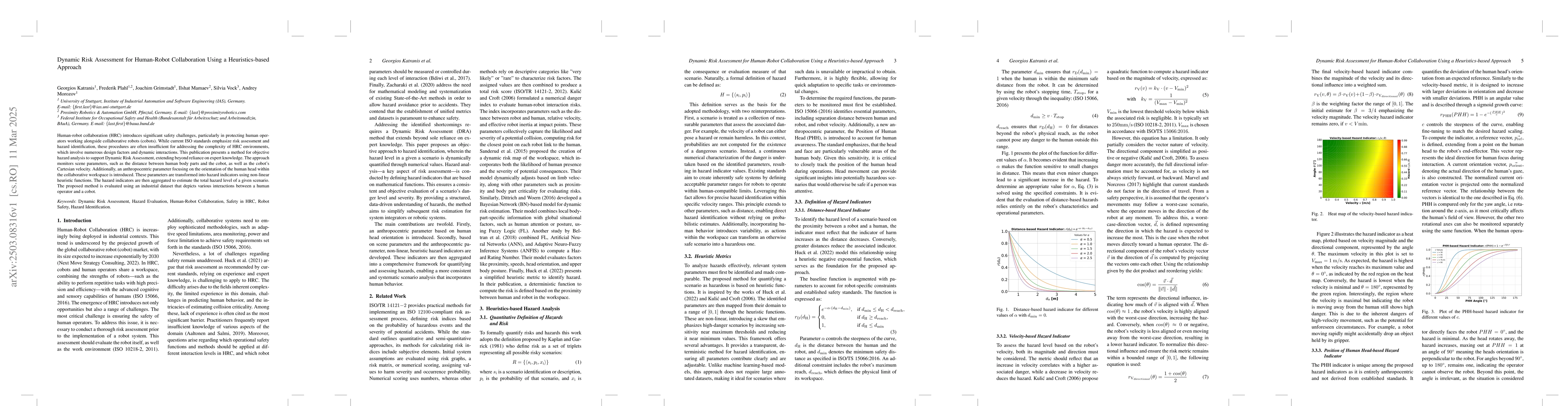 Thumbnail for Dynamic Risk Assessment for Human-Robot Collaboration Using a
  Heuristics-based Approach