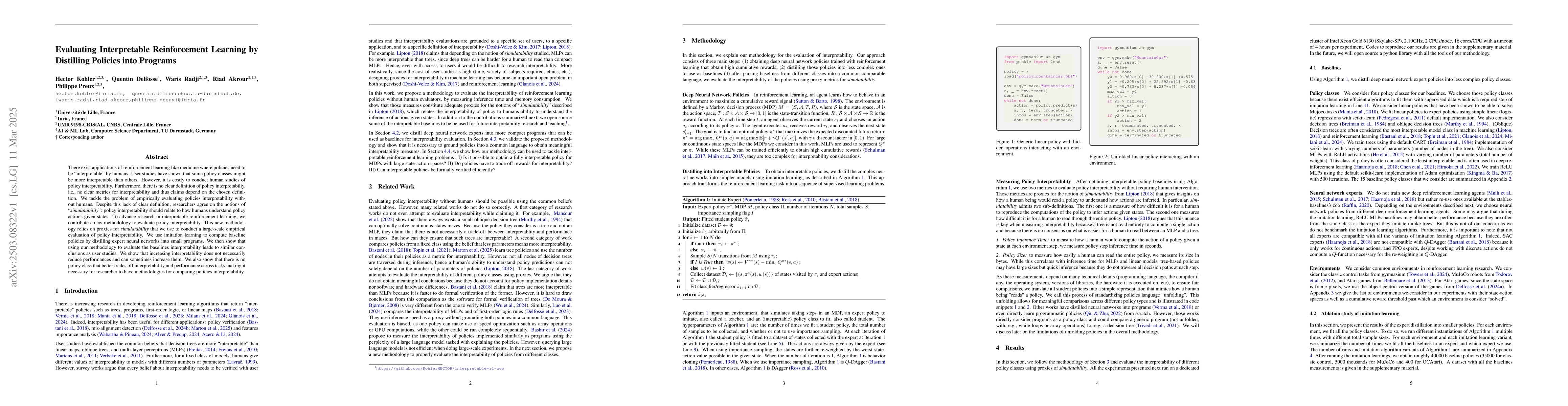 Thumbnail for Evaluating Interpretable Reinforcement Learning by Distilling Policies
  into Programs
