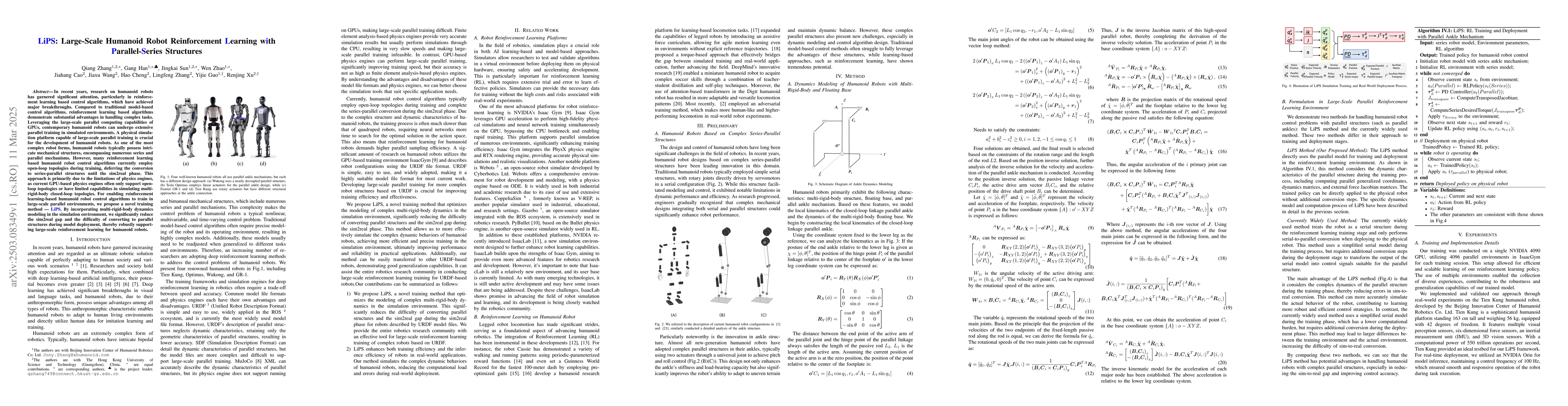 Thumbnail for LiPS: Large-Scale Humanoid Robot Reinforcement Learning with
  Parallel-Series Structures