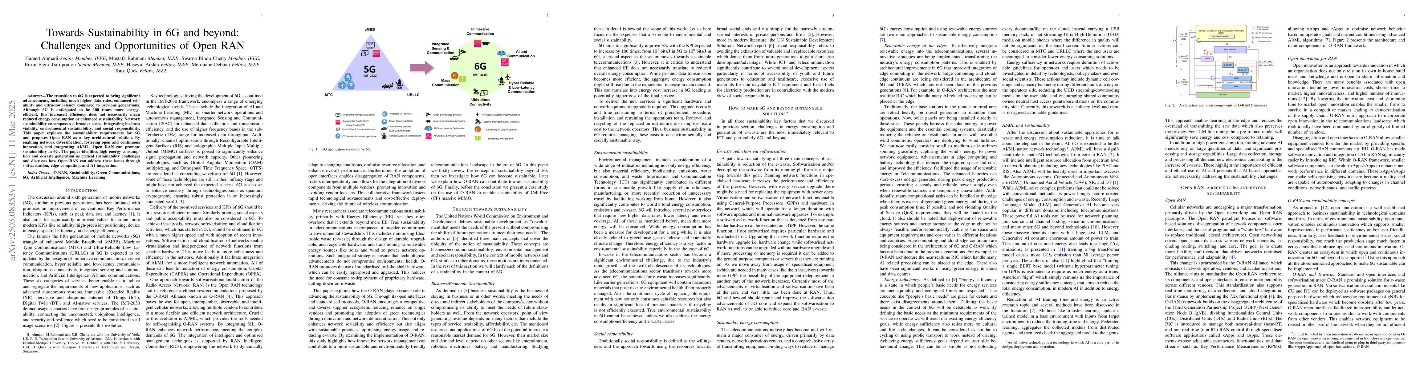 Thumbnail for Towards Sustainability in 6G and beyond: Challenges and Opportunities of
  Open RAN