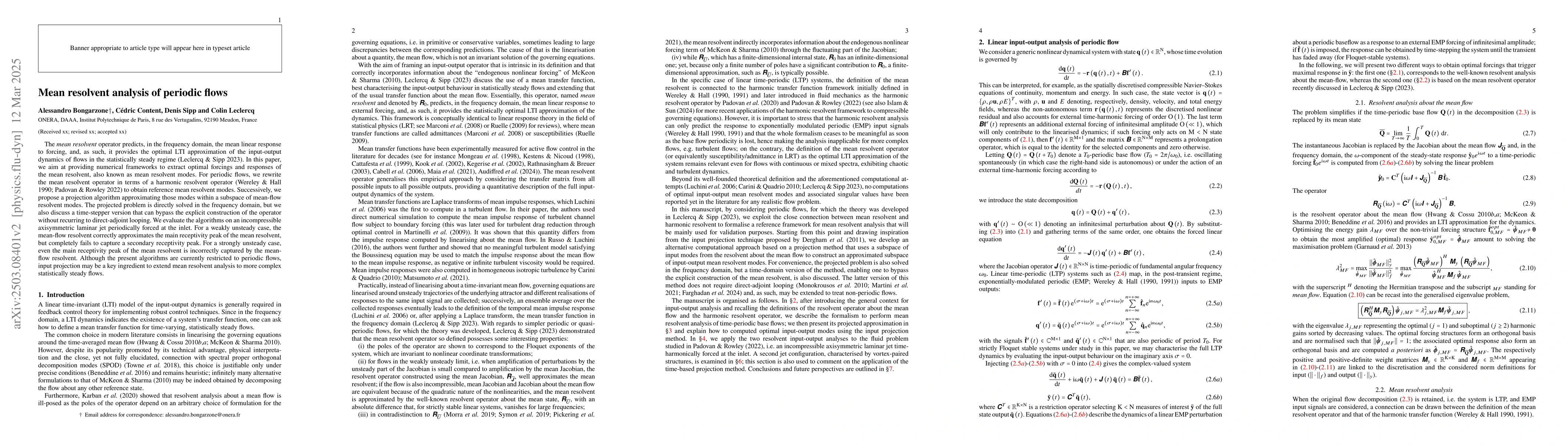 Thumbnail for Mean resolvent analysis of periodic flows