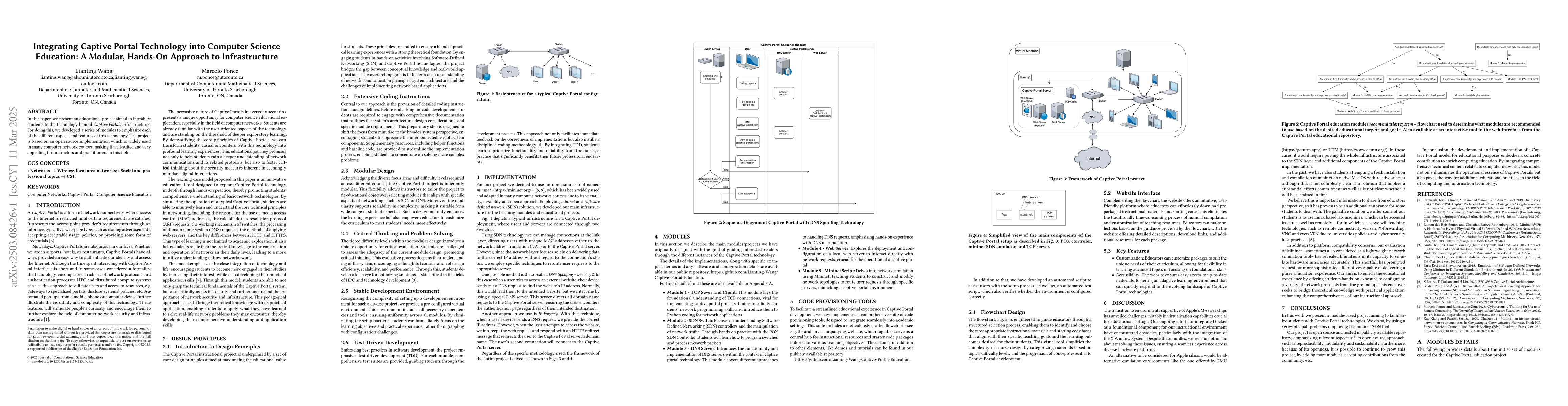 Thumbnail for Integrating Captive Portal Technology into Computer Science Education: A
  Modular, Hands-On Approach to Infrastructure