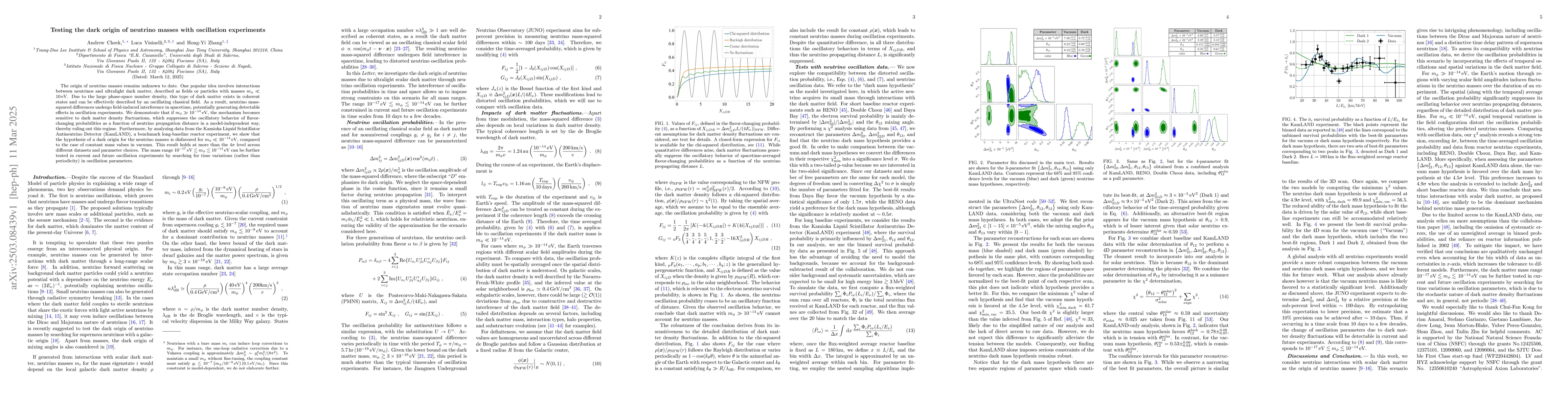 Thumbnail for Testing the dark origin of neutrino masses with oscillation experiments