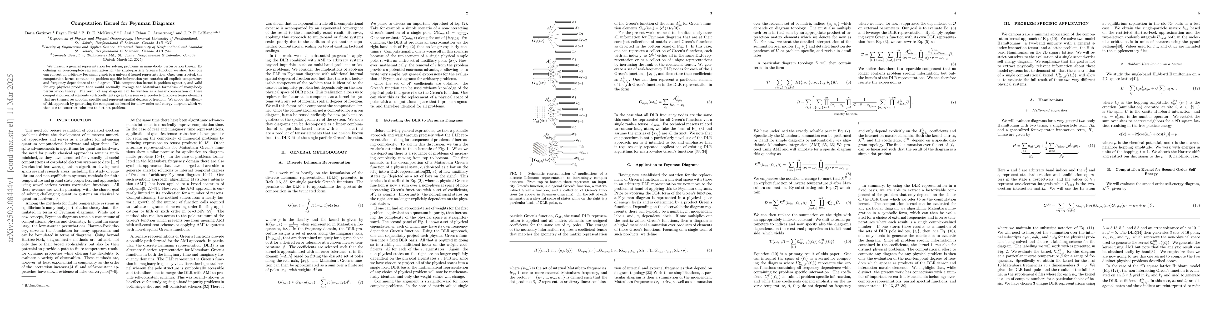 Thumbnail for Computation Kernel for Feynman Diagrams
