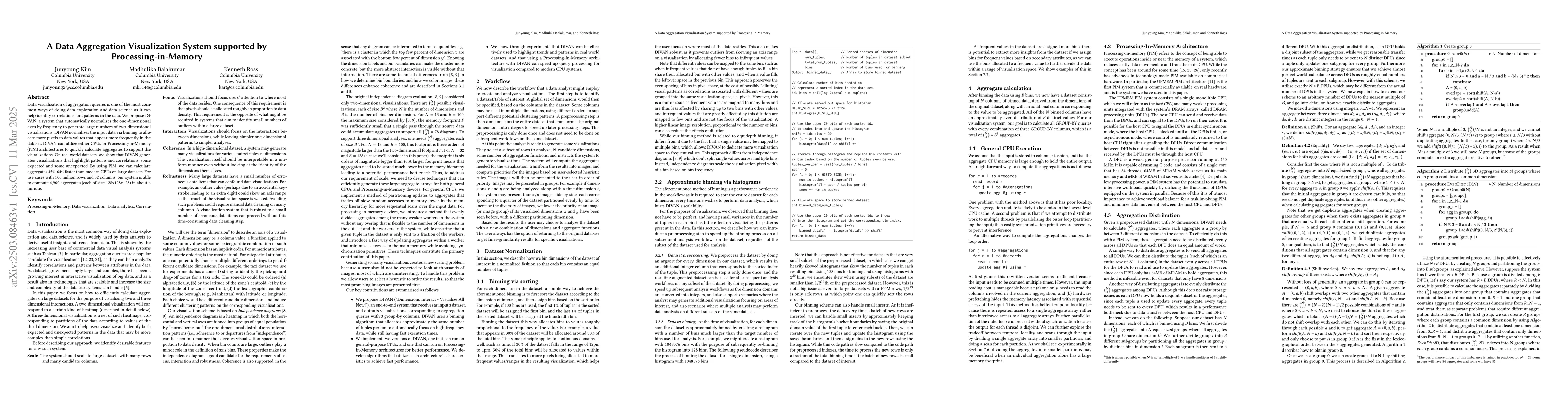 Thumbnail for A Data Aggregation Visualization System supported by
  Processing-in-Memory