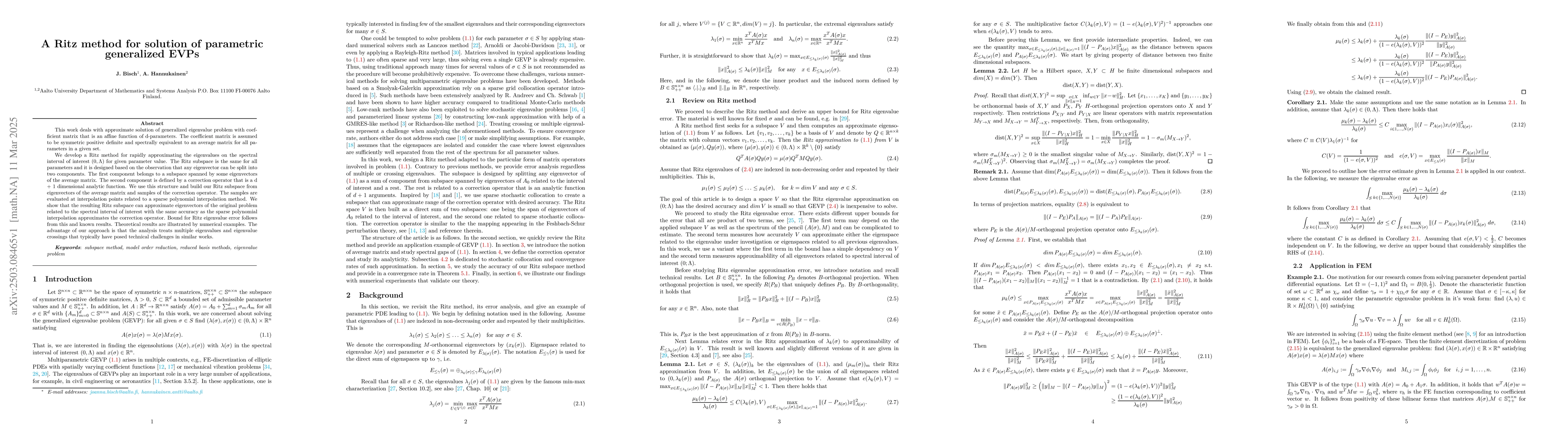 Thumbnail for A Ritz method for solution of parametric generalized EVPs