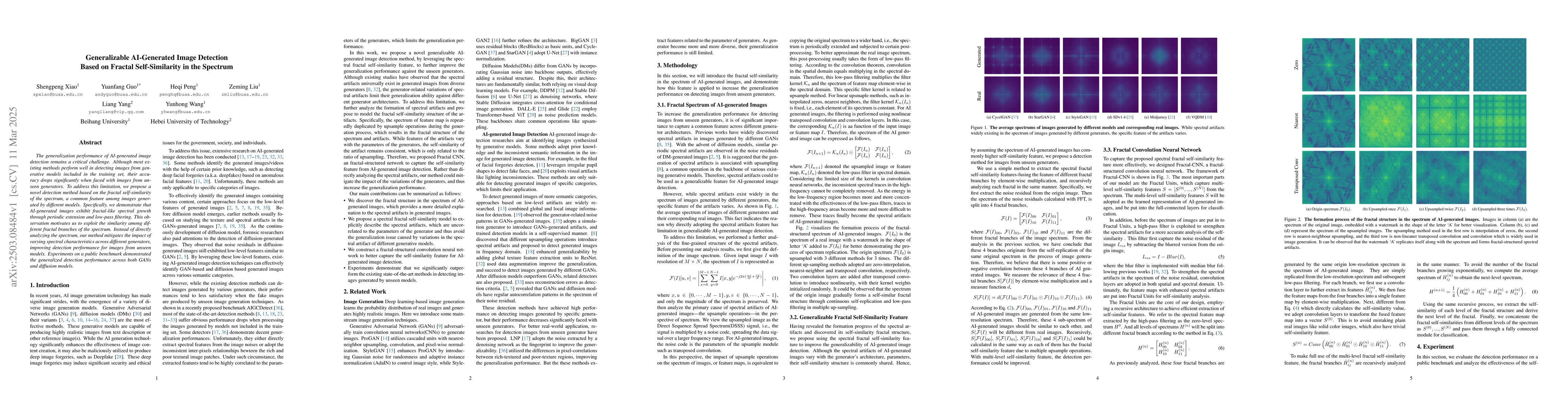 Thumbnail for Generalizable AI-Generated Image Detection Based on Fractal
  Self-Similarity in the Spectrum