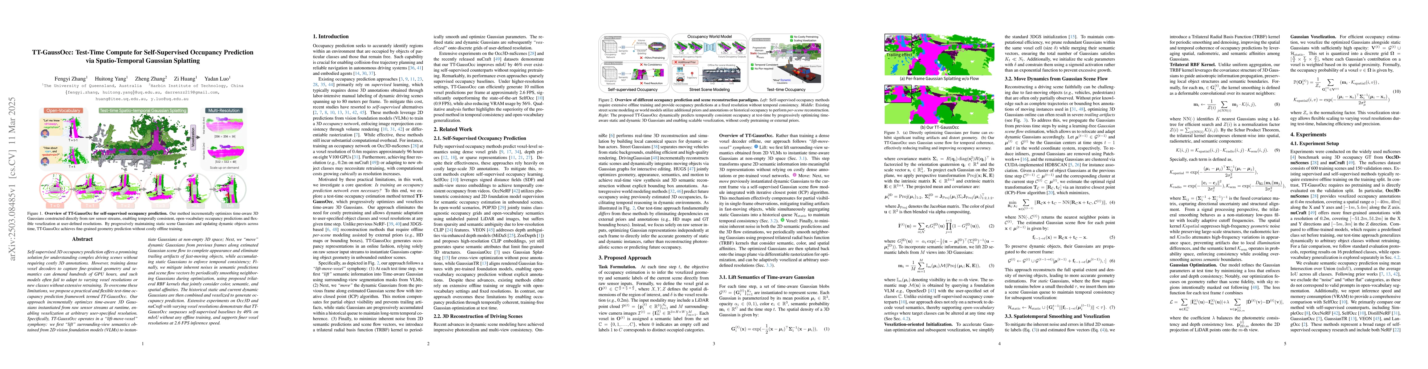 Thumbnail for TT-GaussOcc: Test-Time Compute for Self-Supervised Occupancy Prediction
  via Spatio-Temporal Gaussian Splatting