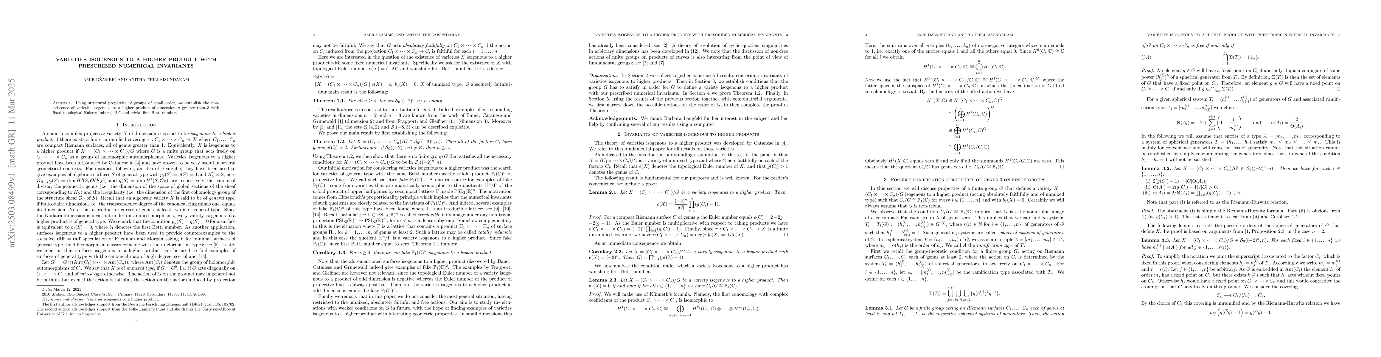 Thumbnail for Varieties isogenous to a higher product with prescribed numerical
  invariants