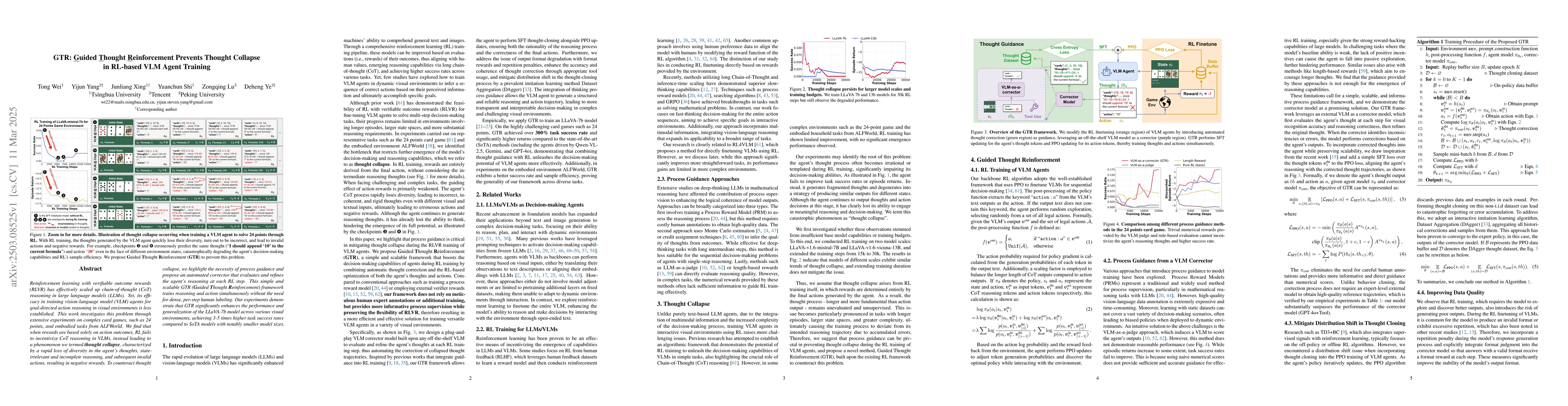 Thumbnail for GTR: Guided Thought Reinforcement Prevents Thought Collapse in RL-based
  VLM Agent Training
